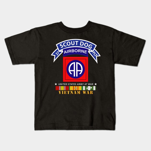 37th Scout Dog Platoon - 82nd Airborne Div  w VN SVC Kids T-Shirt by twix123844